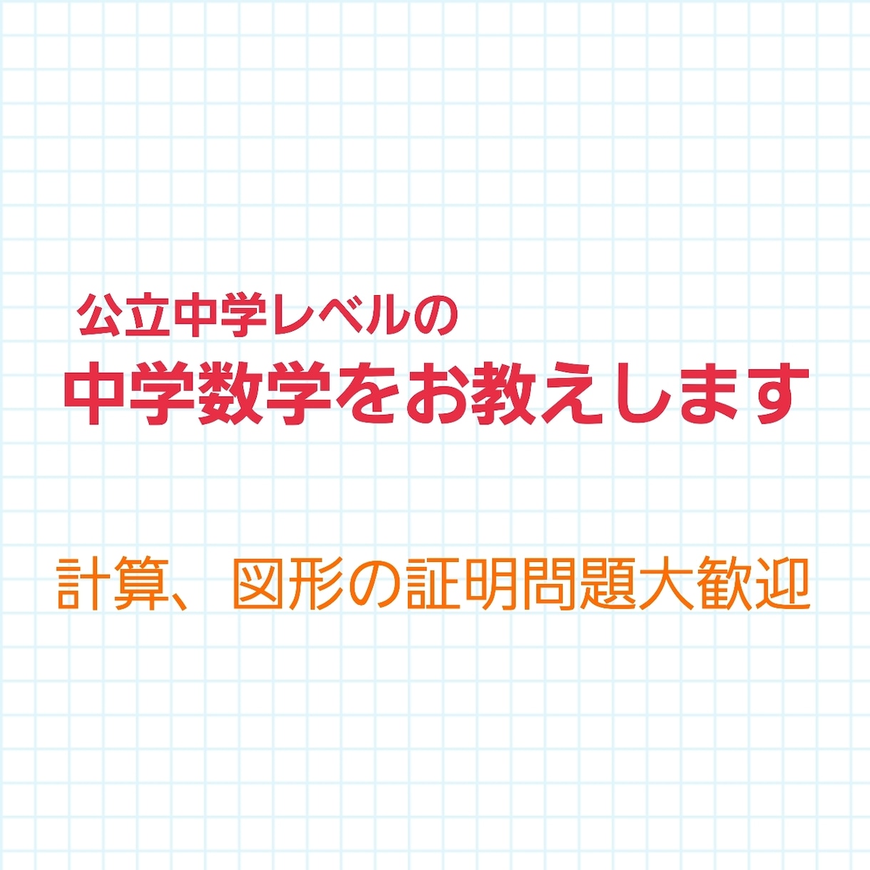 わからない中学数学の問題を教えます お子様の数学課題等わからない問題をお教えします イメージ1