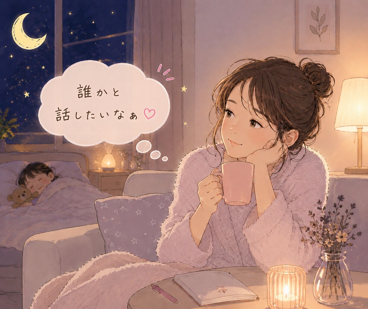 寝る前にちょこっとお話聞きます 雑談/愚痴/今日の出来事/眠れない夜/寂しい夜 イメージ3