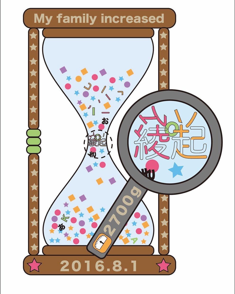 誕生日や命名書でお子様の名前でイラスト致します インテリアにも飾ってもらえるデザイン イメージ2