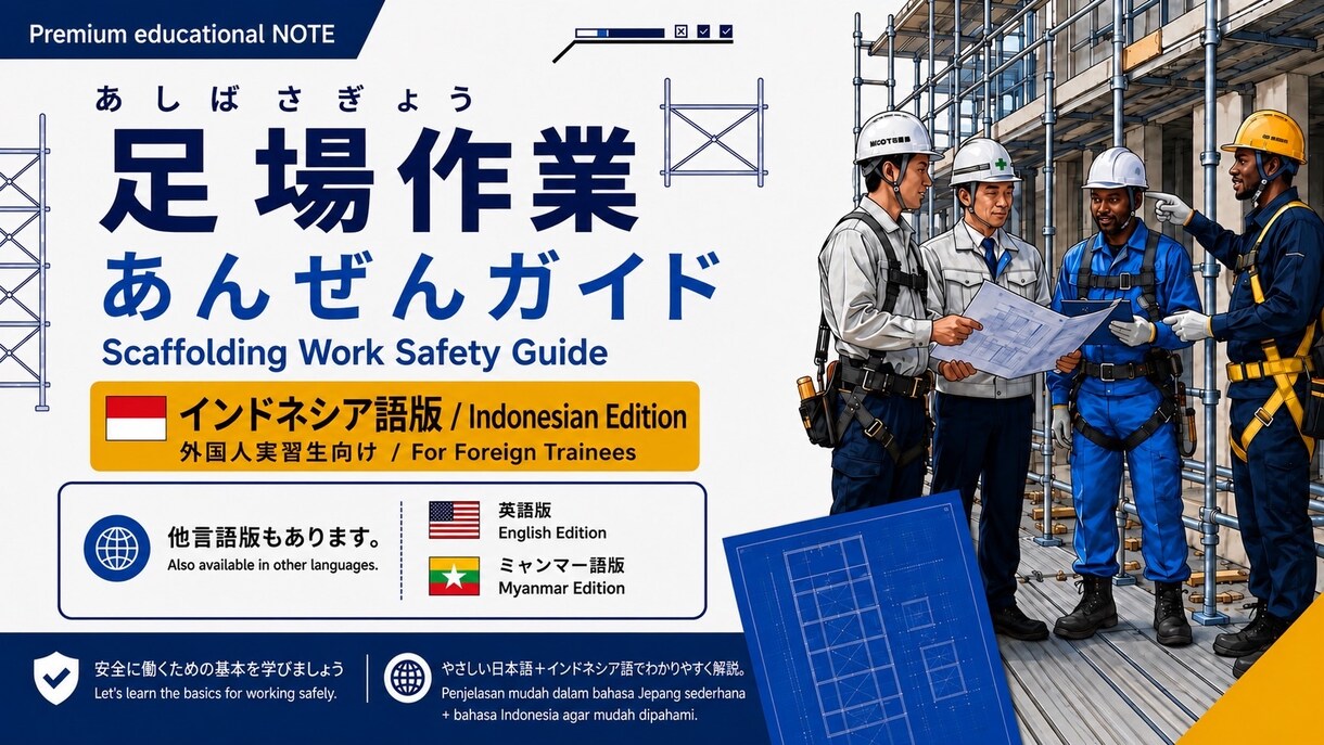 外国人向けの足場の教科書を販売します 現場経験20年作成 外国人向け足場教育5冊 インドネシア語版 イメージ3