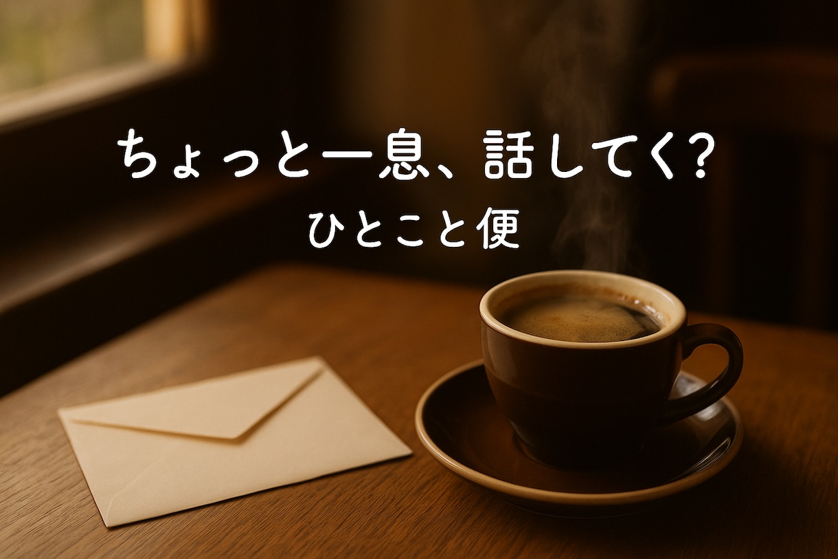 ほっとするひとことをお届けします なんでもない話をそっと受けとめるひとこと便 イメージ1