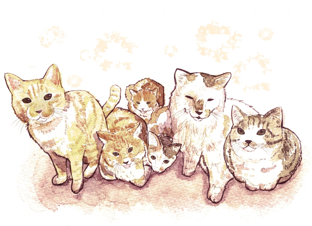 水彩画でわんちゃん、ねこちゃん等イラストをかきます プレゼントやお家での鑑賞、スマホの待ち受けなどにも対応します イメージ2