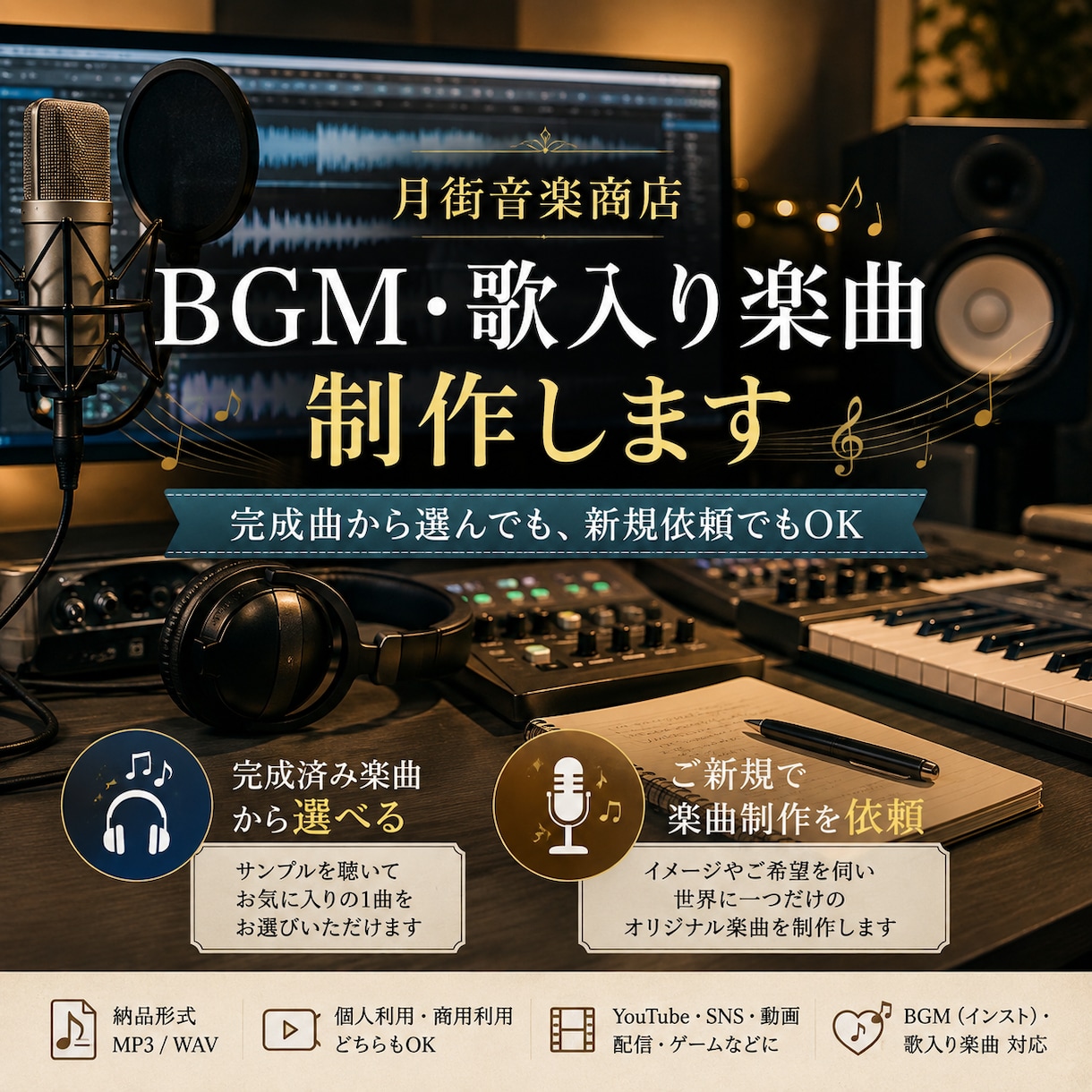生成AIでBGM・歌入りオリジナル楽曲を制作ます あなたの世界観へ、しっくりくる音を見つけませんか？ イメージ1
