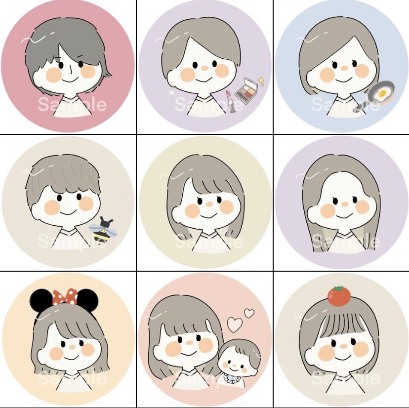 SNS/ブログ ゆるふわ癒しアイコン作ります 男女ともに親近感が生まれやすく癒しになると好評♪♪ イメージ7