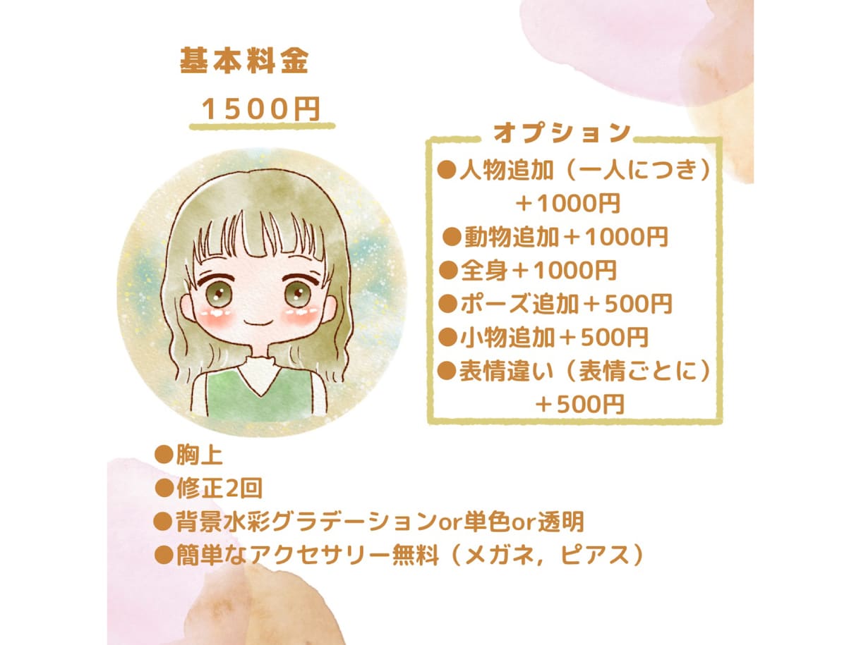 商用可！水彩タッチで親しみのあるアイコンを作ります 水彩で優しく、ゆるふわで可愛い、唯一無二のアイコン作ります イメージ2