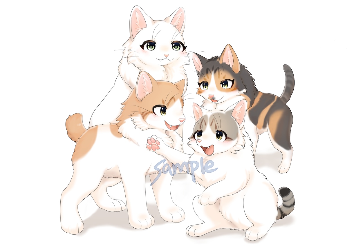 ペットや動物のアニメ調イラストを作成します SNSアイコンやグッズにぴったりなアニメ調イラストです！ イメージ4