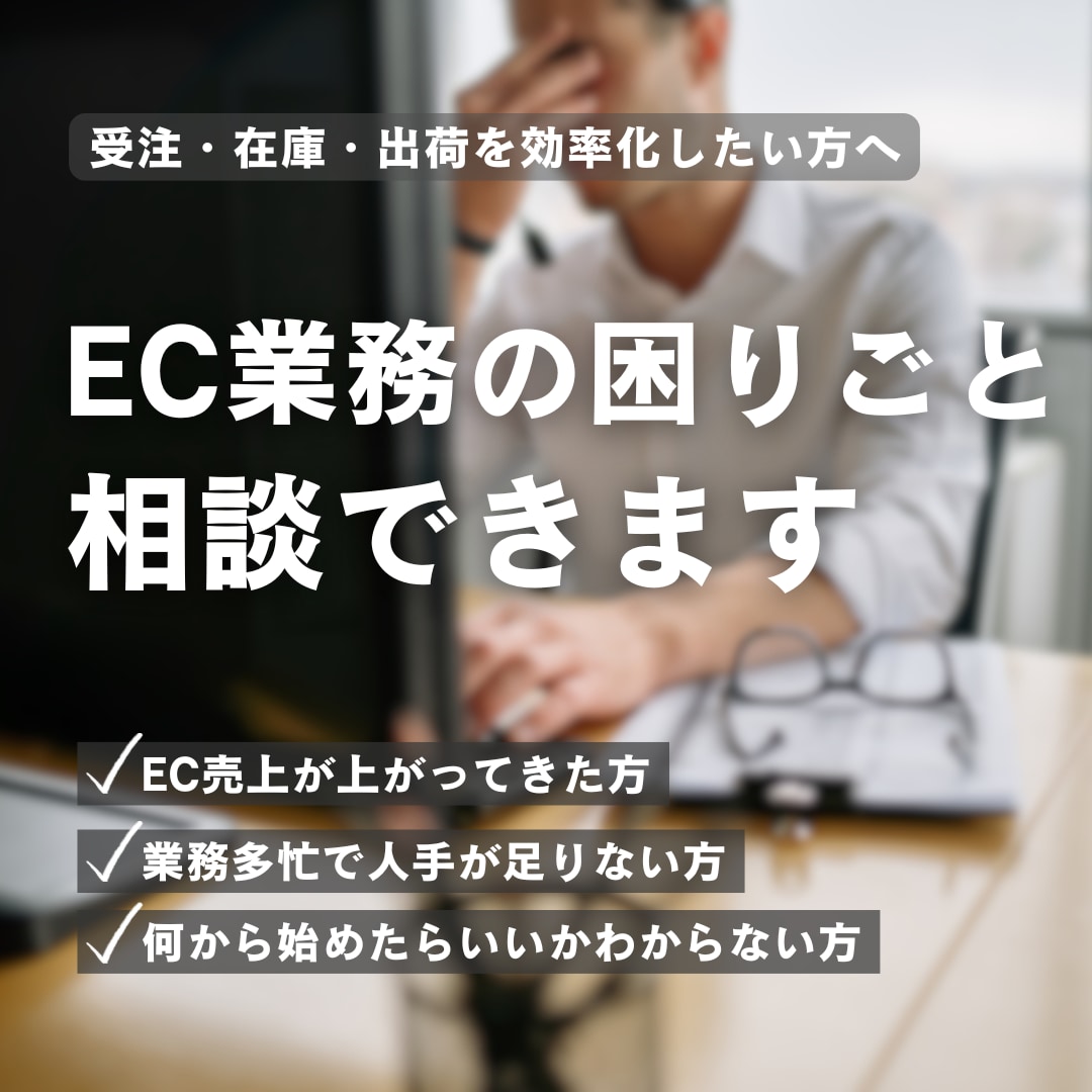 EC業務改善(受注・在庫・商品登録)を相談できます ECサービス開発経験20年以上！業務の困りごとを解決します！ イメージ1