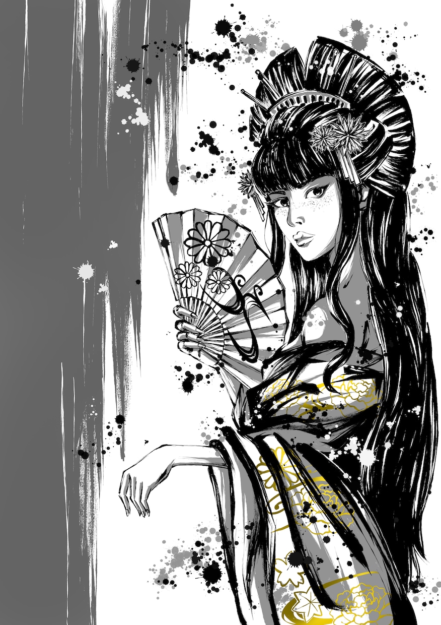 デジタルで墨絵風イラストを描きます アイコンや壁紙 パッケージ タトゥーなどにお困りの方へ イメージ7