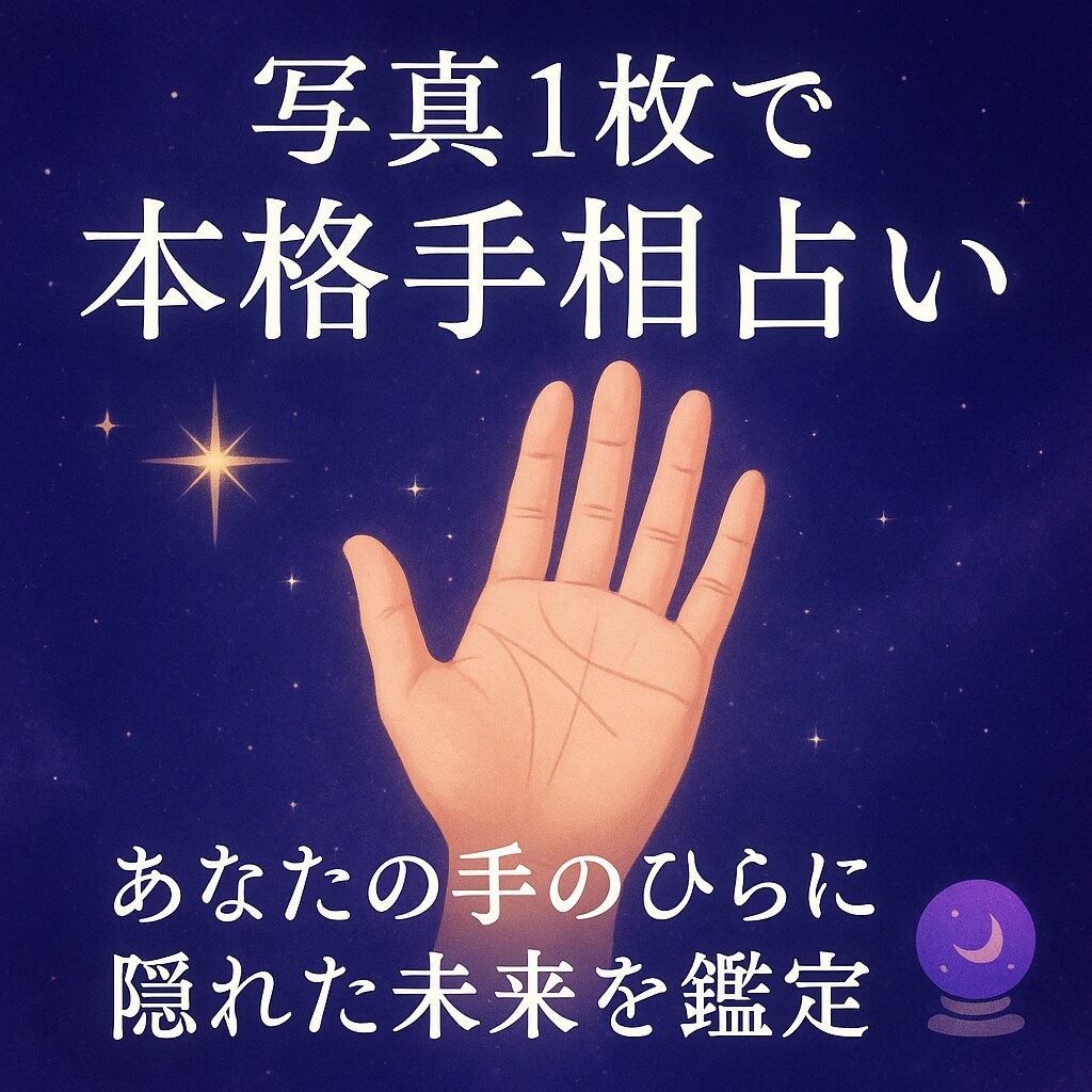 写真1枚でOK本格手相鑑定いたします 写真1枚でOK本格手相鑑定／丁寧にリーディングいたします イメージ1