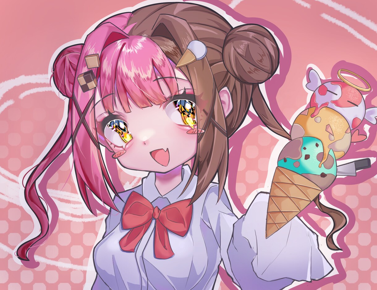 サムネイルやアイコンに！可愛いイラスト描きます キラキラでポップな作風です！SNSのアイコンやサムネイルに！ イメージ3