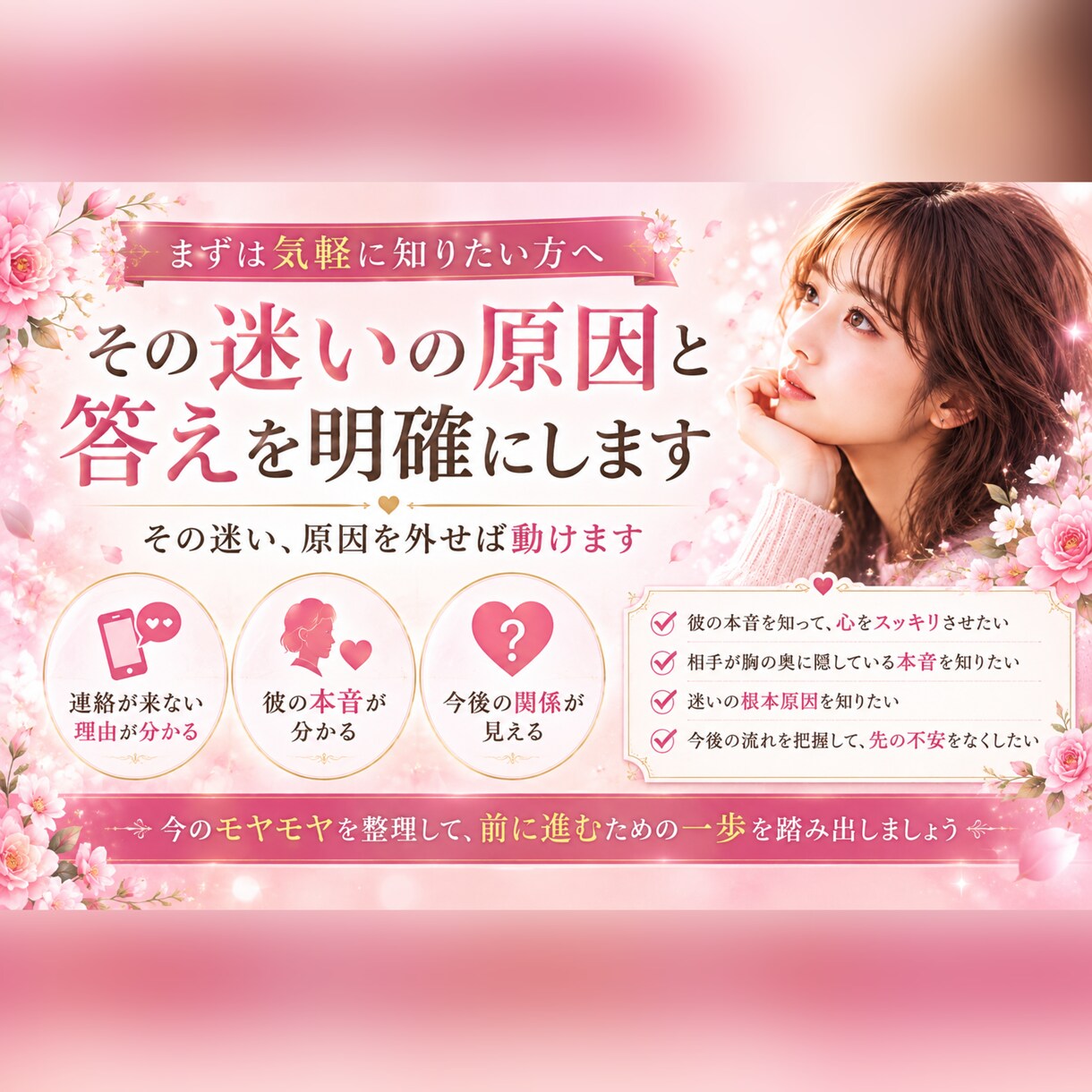 ドロ沼の悩みや不安で絡まった現状を優しく整理します 考えすぎて動けない…そのモヤモヤした現状をシンプルに整理 イメージ1