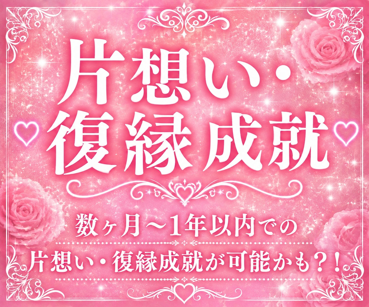 片想い・復縁成就☆あなたの恋を後押しします 数ヶ月〜1年以内での片想い・復縁成就が可能かも？！ イメージ1