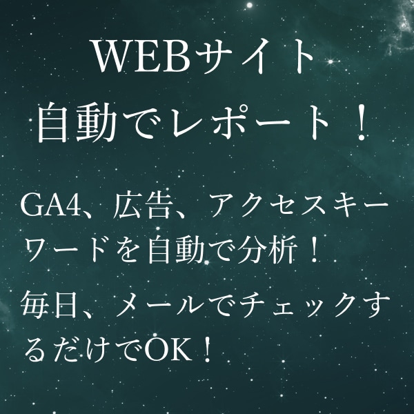 1年間 WEBサイトの分析レポートを自動送信します 毎日、毎月など、お好みのタイミングで分析レポートを送信 イメージ1