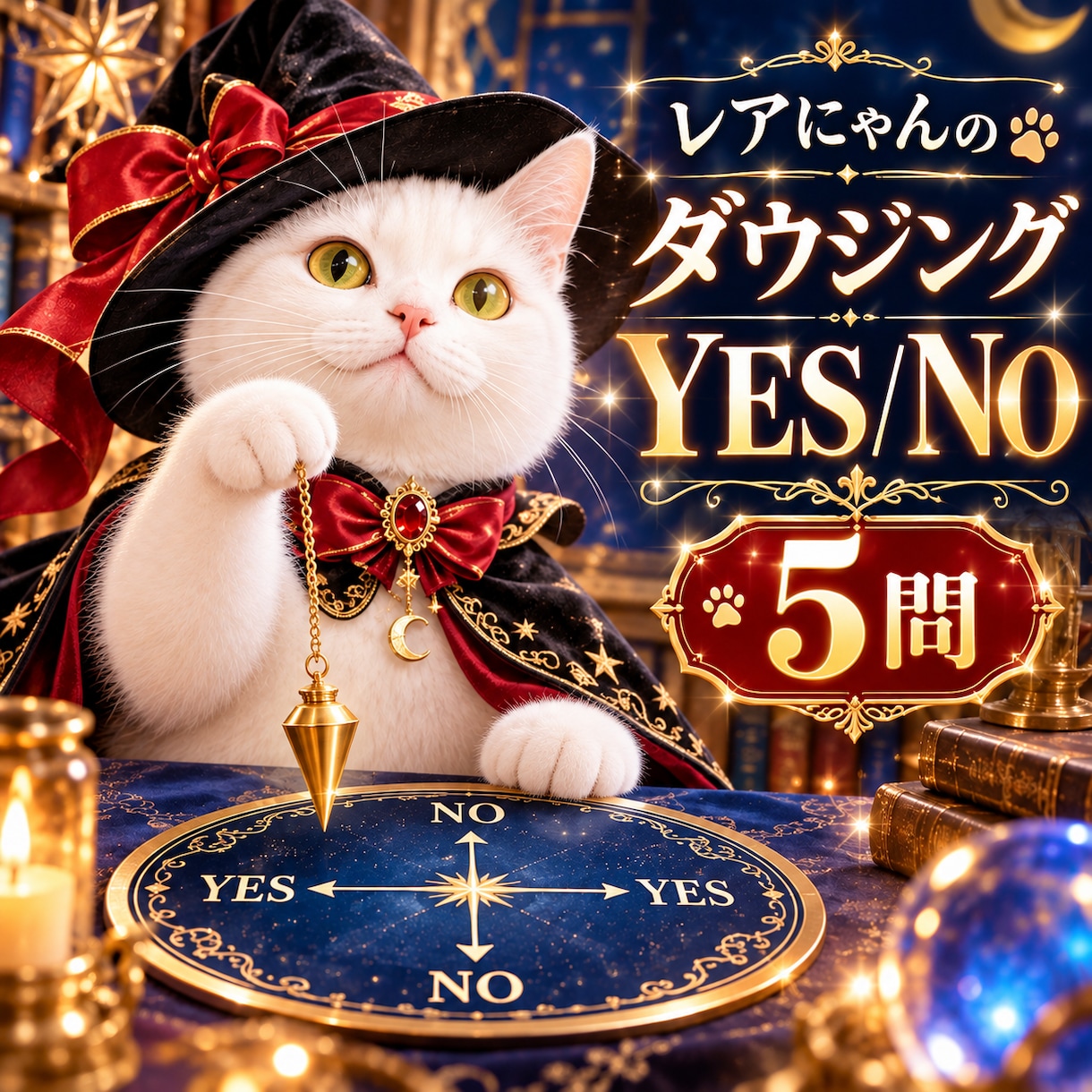 5問！ダウジングでYES/NOを占います YES/NO＋判定の強さを10〜90％でお届けにゃ イメージ1