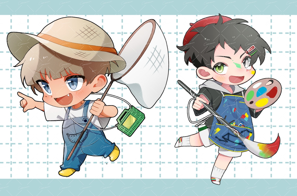可愛い‼️鮮やかで動きのあるミニキャラを描きます 表情豊かに描くのが得意です！スタンプやバッジも可！ イメージ5
