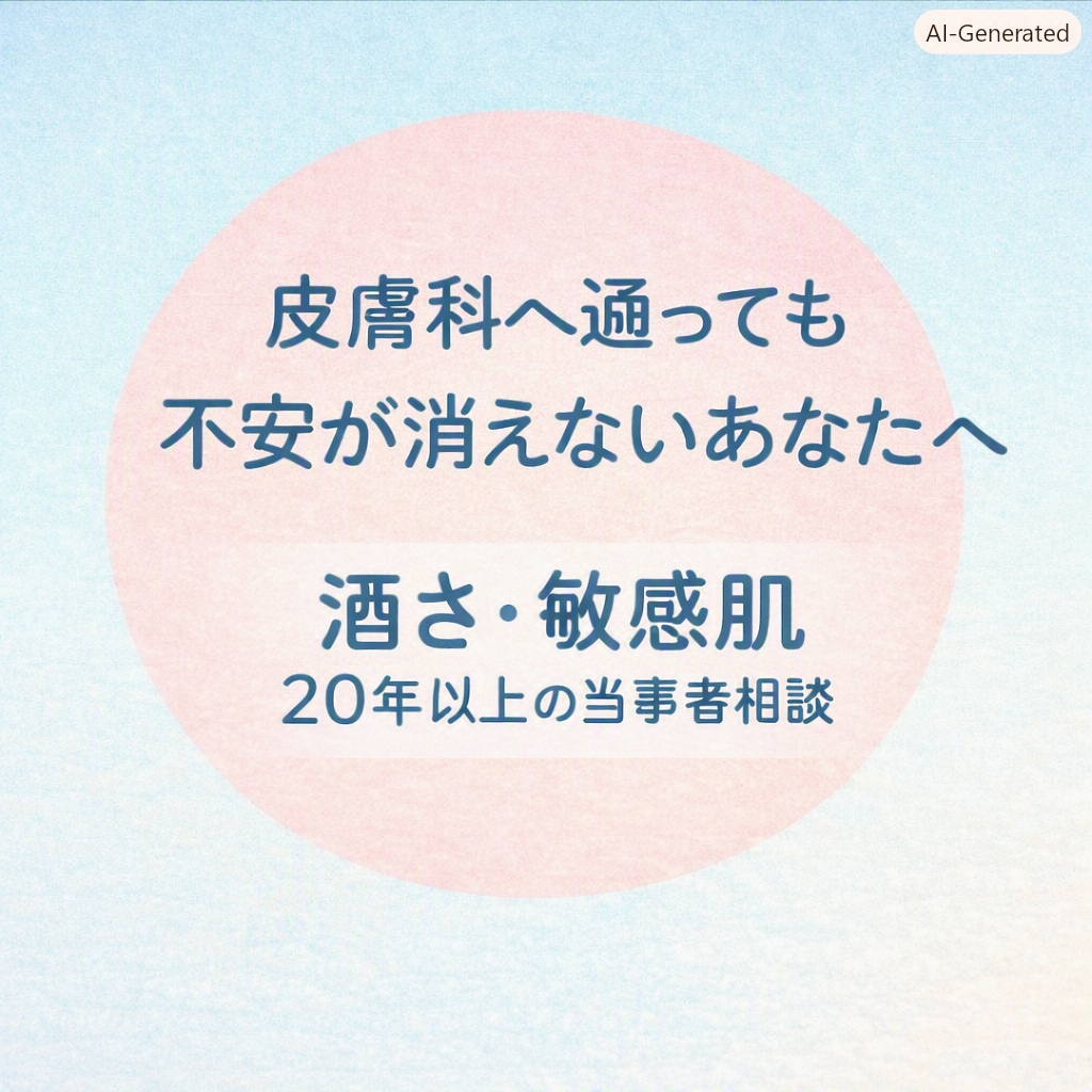 酒さ・敏感肌の悩み、実体験からお話をお聞きします その悩み、誰かに話すだけで、少し楽になるかもしれません イメージ4