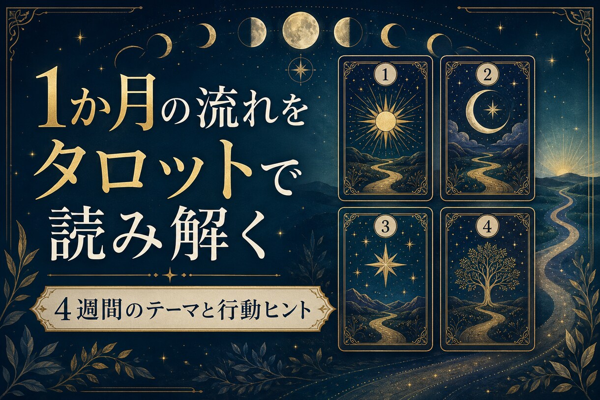 これから1か月の流れをタロットで読み解きます 4週間のテーマと行動ヒントを文章でお届け イメージ1