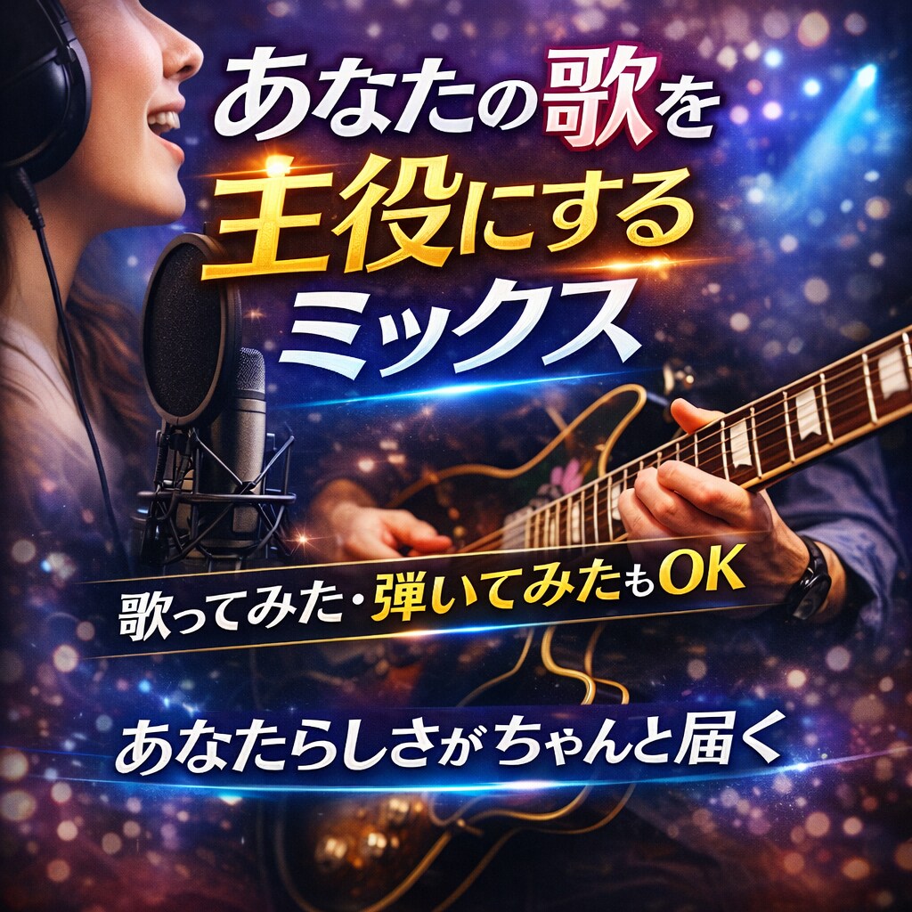 あなたの歌や演奏を主役にするミックスをします 歌ってみた・弾いてみた対応/うまく言えなくても大丈夫 イメージ1