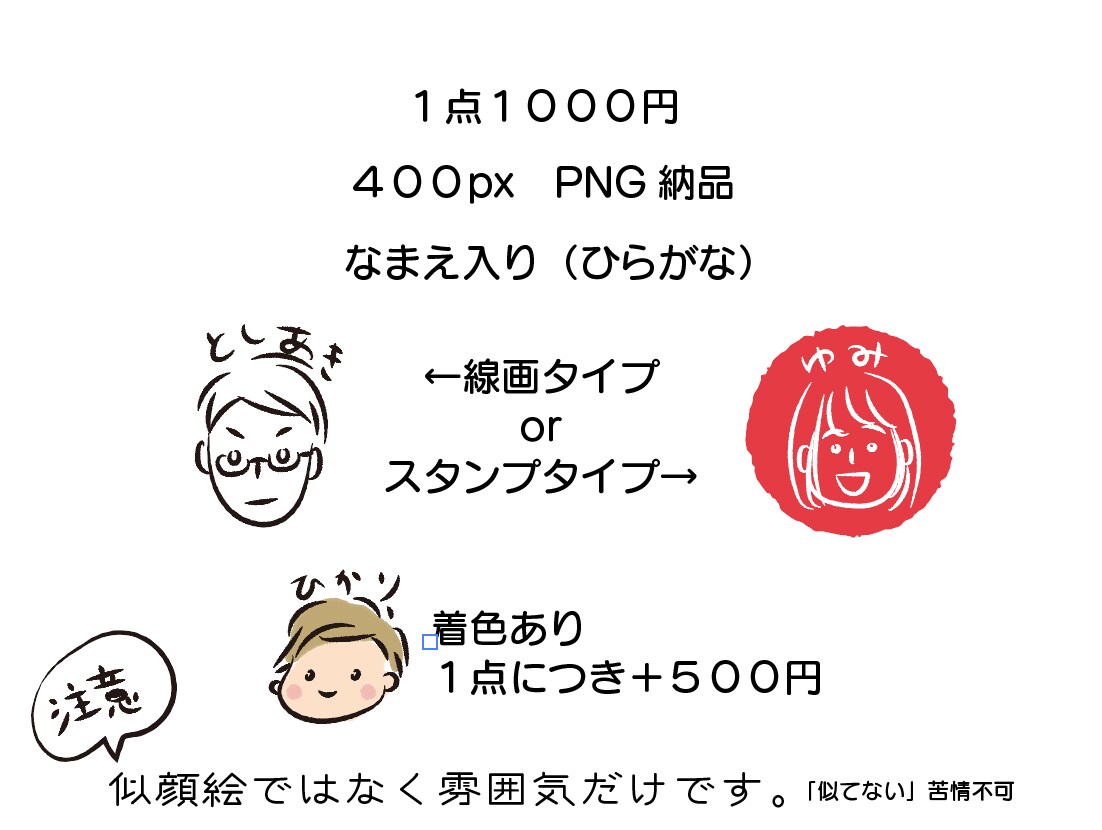 手書きでかわいいシンプルな似顔絵風アイコンかきます シンプルおしゃれに！ワンポイントで自分の顔アイコンが欲しい方 イメージ2
