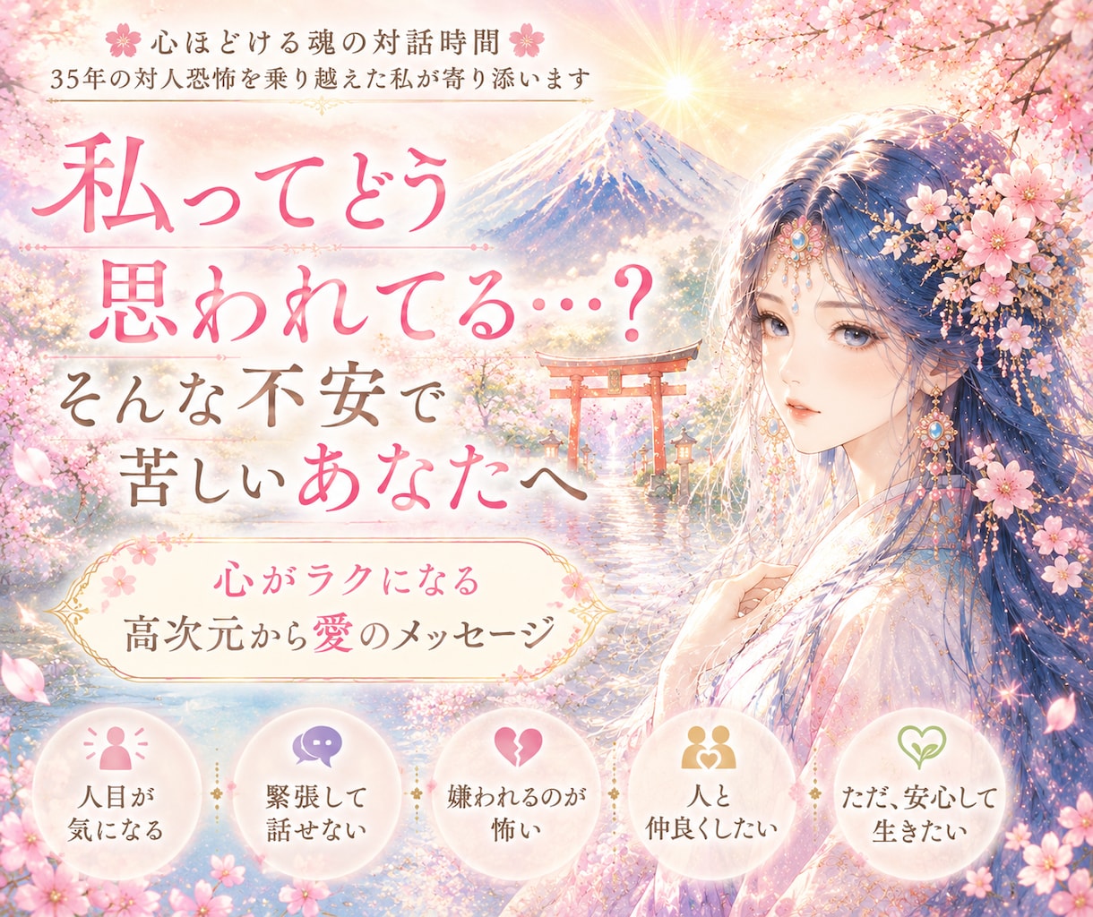 人目が気になりすぎて怖い…そのつらさを紐解きます 霊感オラクル×心理サポート｜外出するのが苦にならないあなたへ イメージ1
