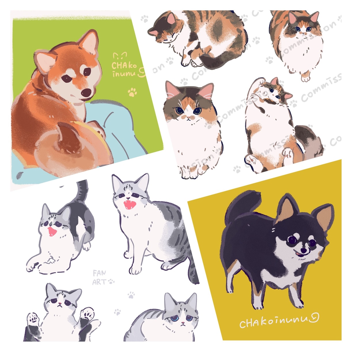 犬、猫、その他ペットや動物のイラストを描きます アイコン、グッズなどにもご使用いただけます。