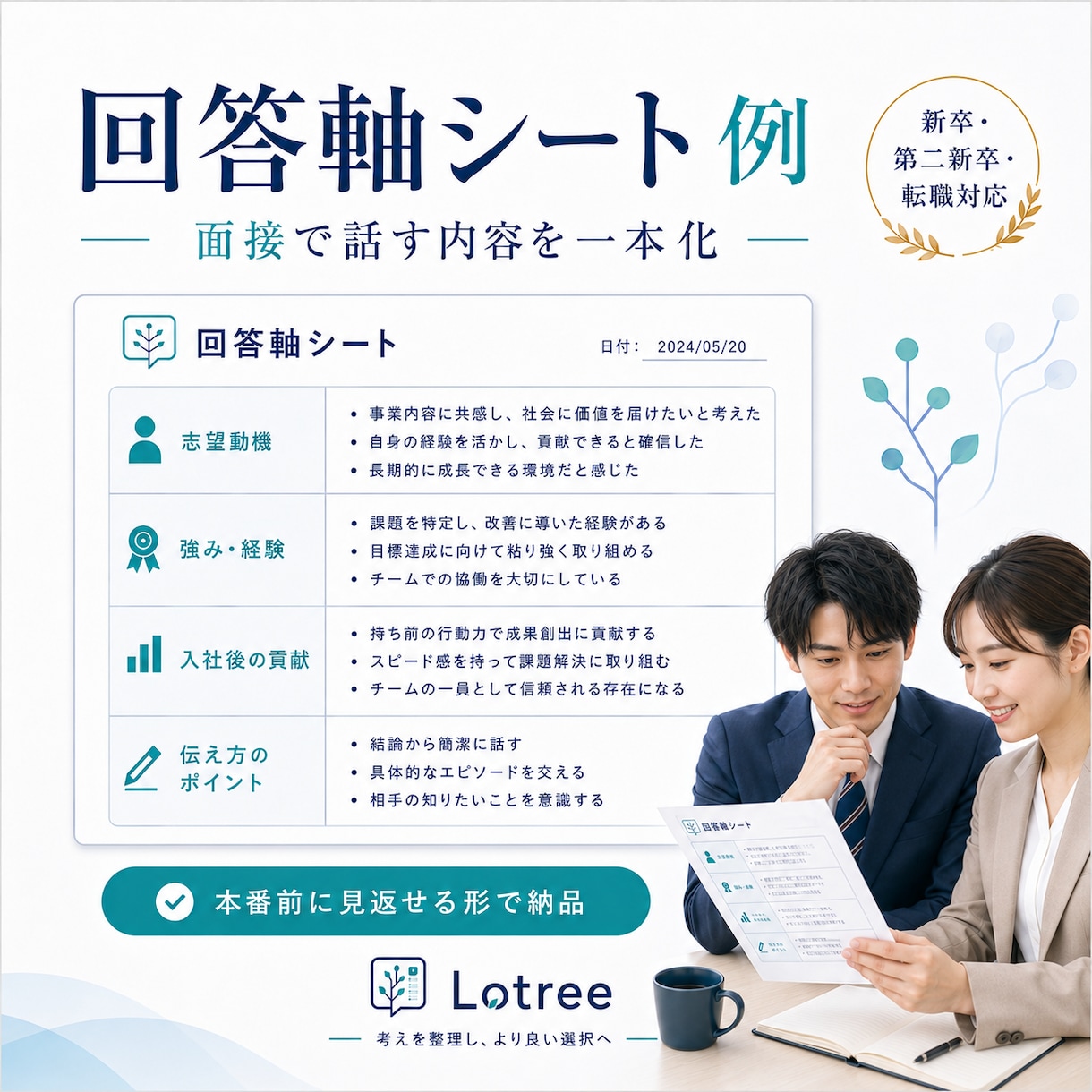 面接直前｜回答軸と想定質問を48時間で整理します 新卒・第二新卒・転職｜企業別に想定質問まで整理 イメージ4