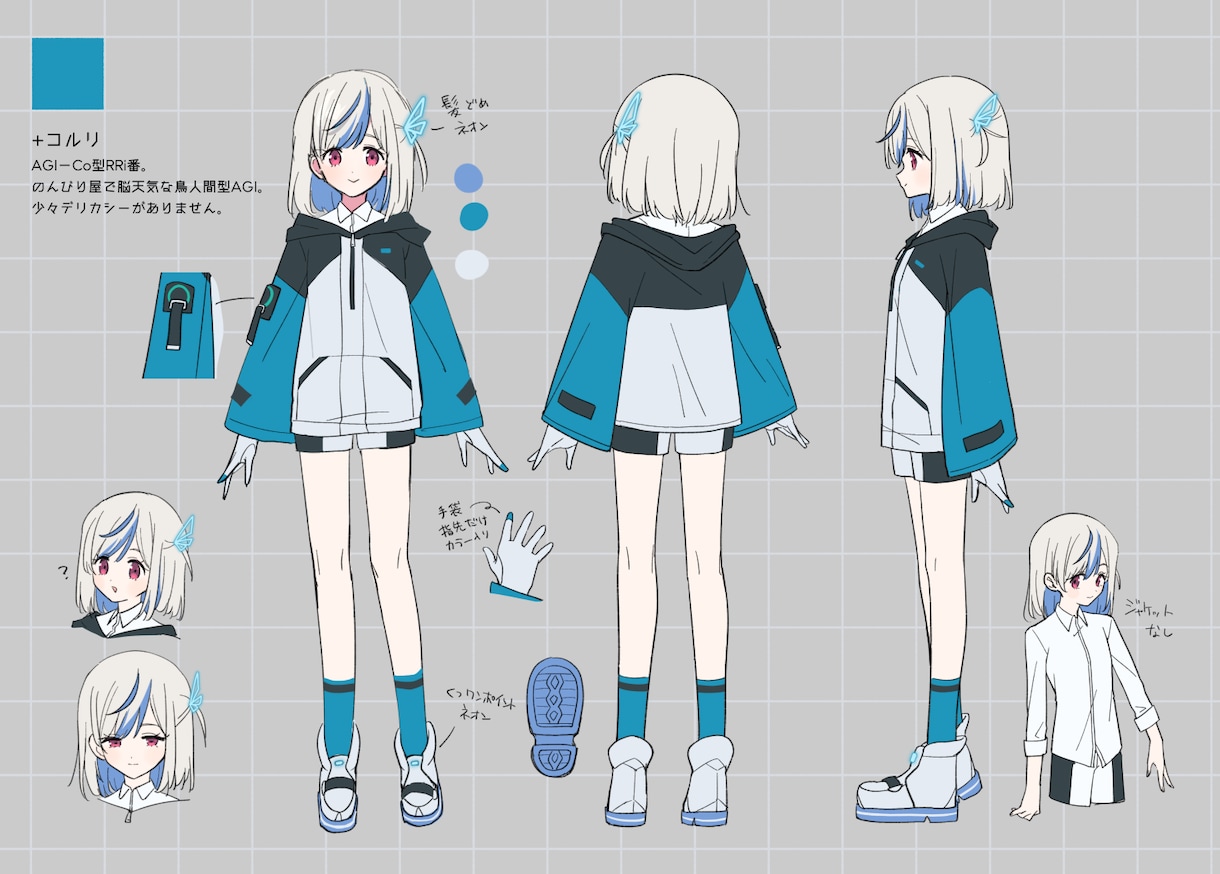 キャラクターデザイン三面図の作成をいたします キャラクターデザイン画の作成プランです。 イメージ2