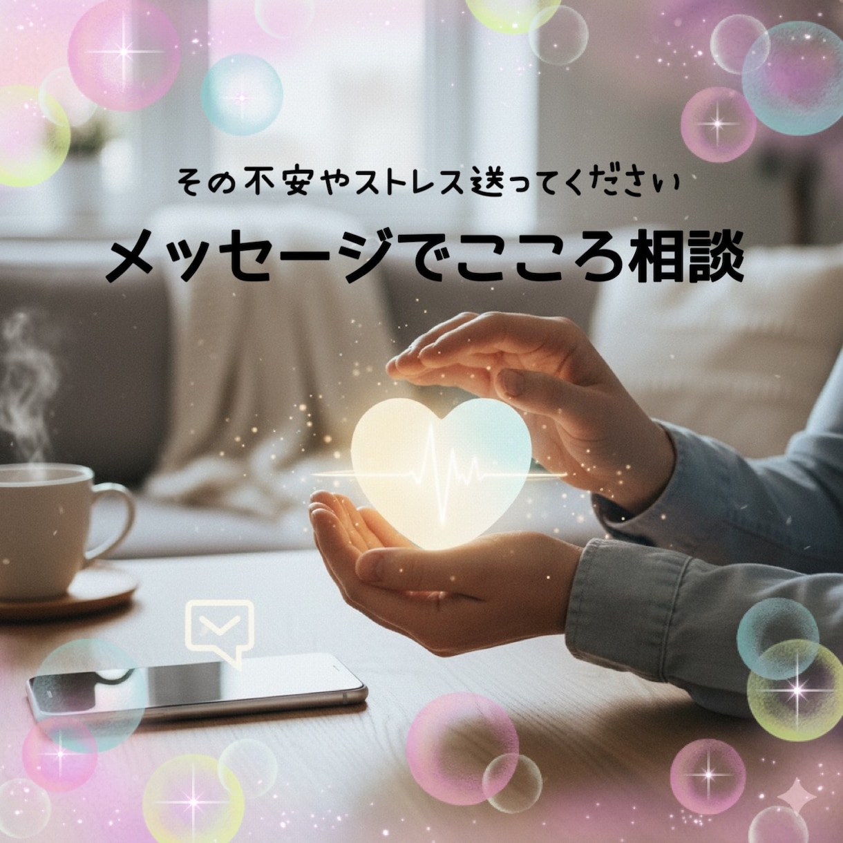 メッセージで悩みを共有し解決の糸口を見つけます 気兼ねなく気軽に悩みや不安を全部吐き出しにきてください イメージ1