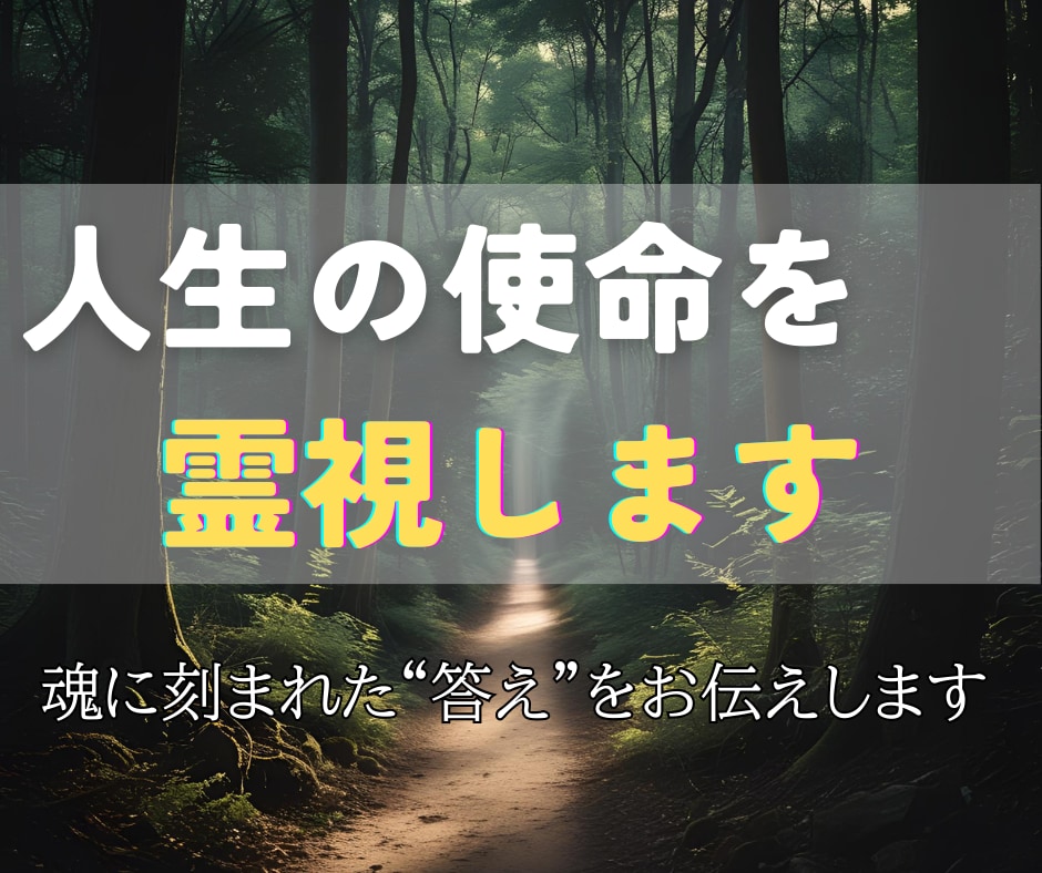 人生の意味と使命を霊視しあなたの使命をお伝えします 魂が描いた“人生の設計図”を読み解き、使命と未来を照らします イメージ1