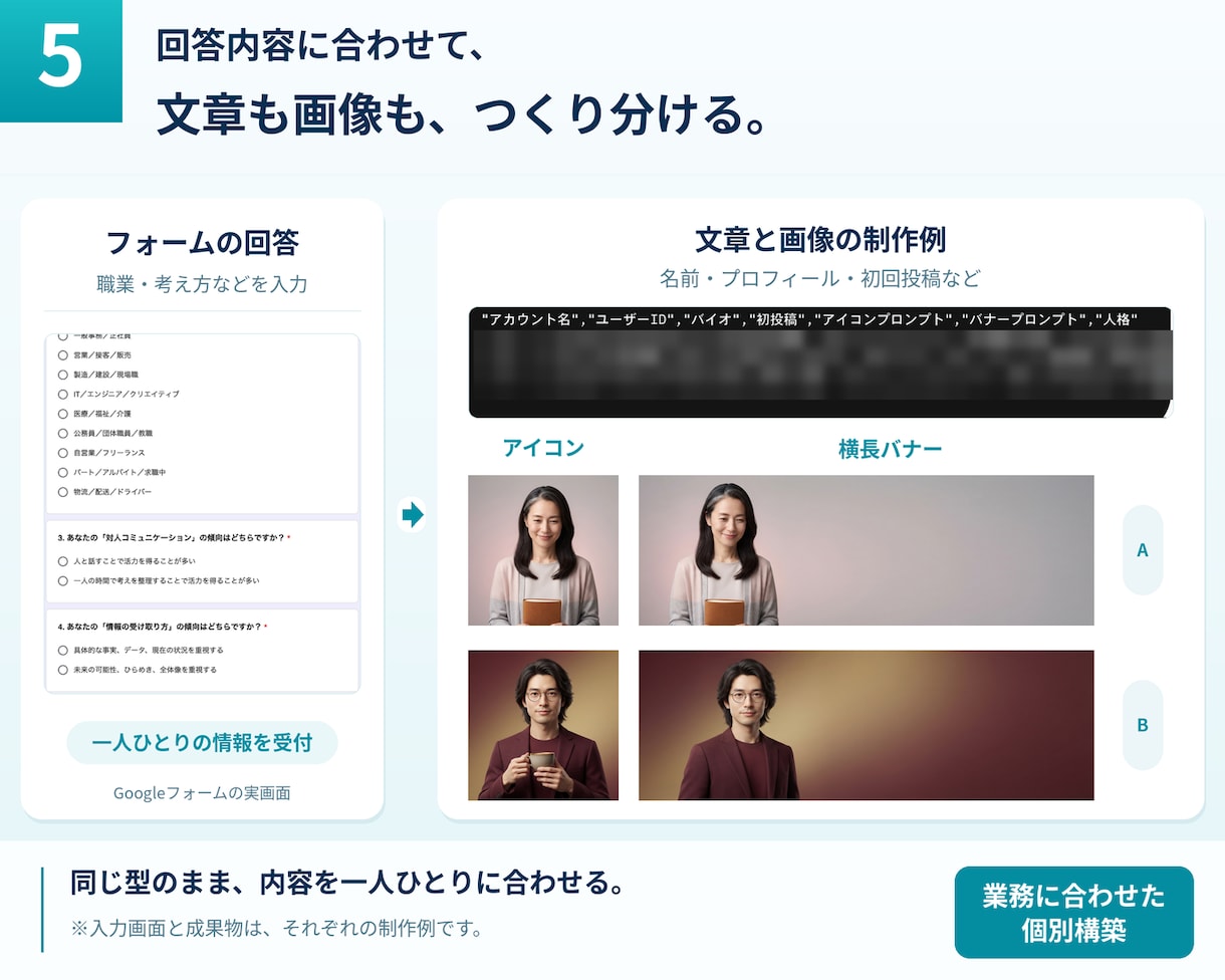 GASでお客様ごとに違う資料を自動作成します 100件以上を処理してきた仕組みをそのまま構築します イメージ5