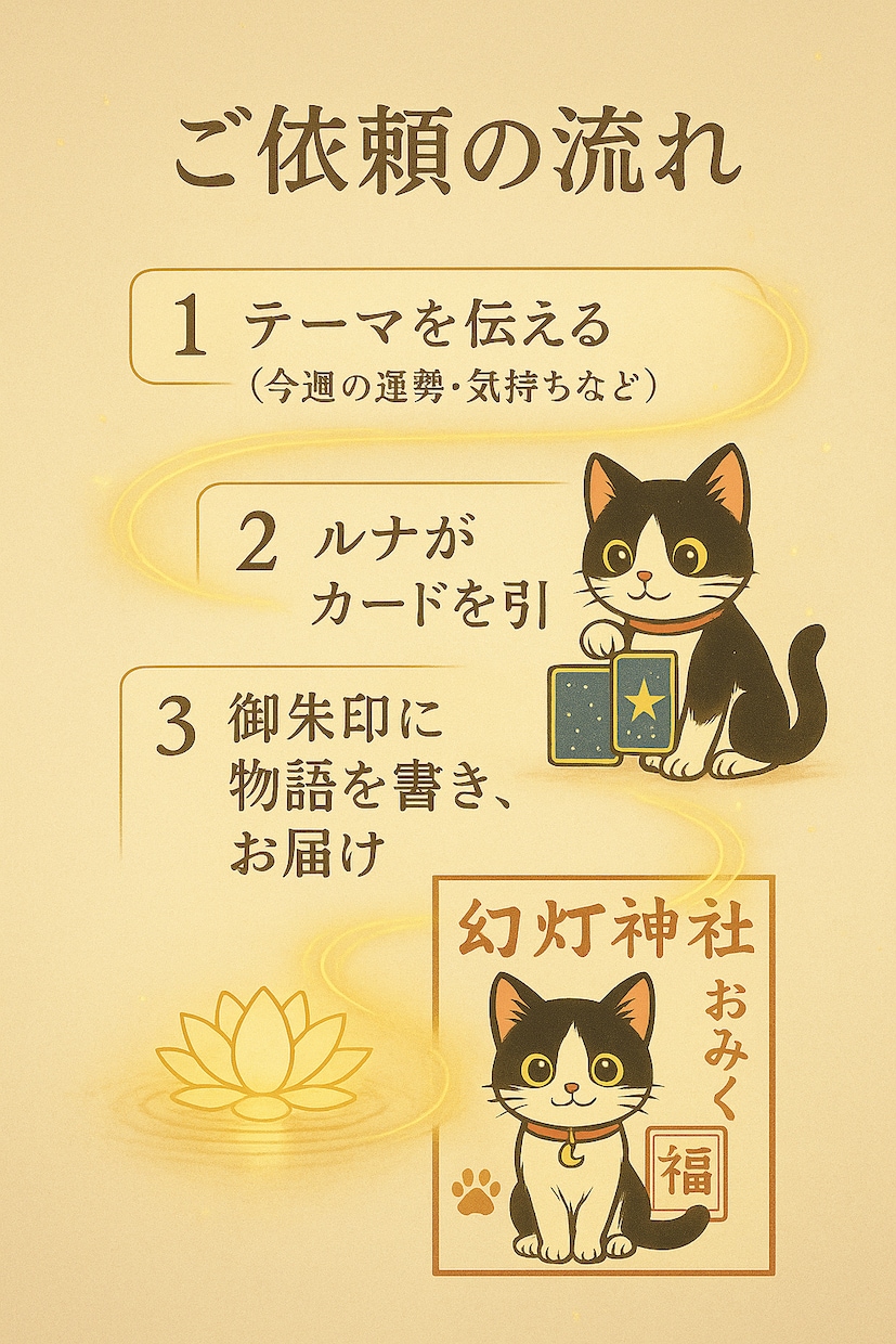 幻灯神社おみくじ～小さな童話便り受け取ります カード1枚から、今週のあなたへの「小さな物語」をお届けします イメージ4