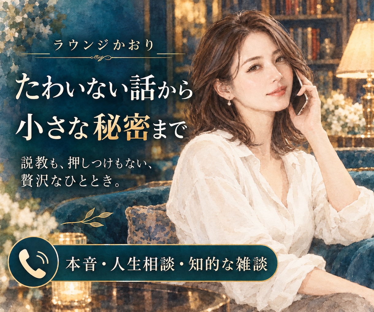 ラウンジかおり　あなたの張り詰めた心をほぐします 日々のプレッシャーから解放されて気軽にお喋りを楽しむ場所です イメージ1