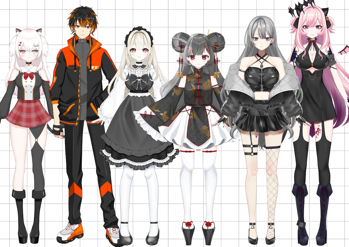 配信用立ち絵作成します ライバー様、Vtuber様向け☆全身立ち絵 イメージ1