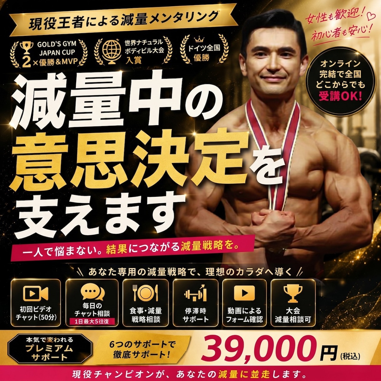 30日間 体型改善のサポートします 食事・間食・停滞を日々修正するオンラインコーチング イメージ1