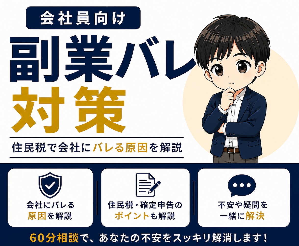 会社員向け！副業バレ対策教えます 副業バレ経験者が住民税・確定申告の不安を解消 イメージ1