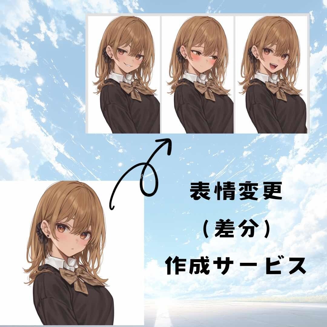 イラストの表情変更します 既存イラストの表情差分作成サービス イメージ1
