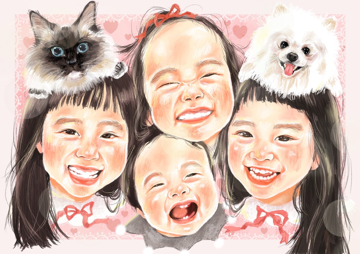 あたたかみのある似顔絵を描きます キラキラしたなんだかときめく、そんな似顔絵を目指しています。 イメージ1