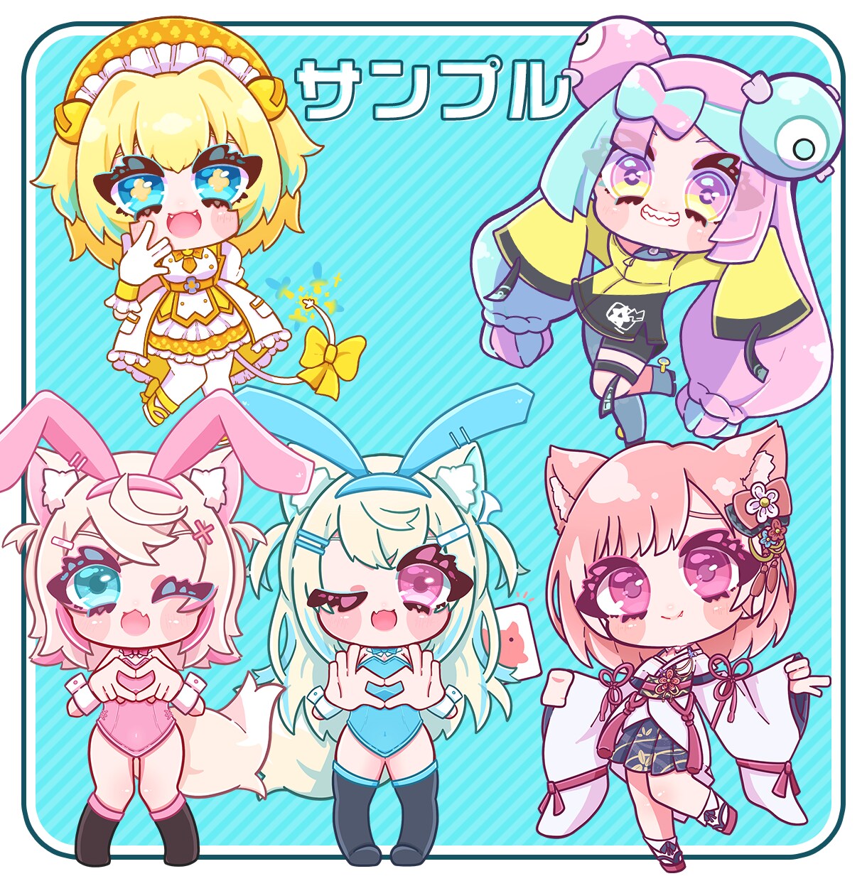 彩度高めで目を惹くデフォルメイラスト描きます 最速納品！ラフ提出・修正なしのお気軽簡易プラン！ イメージ4