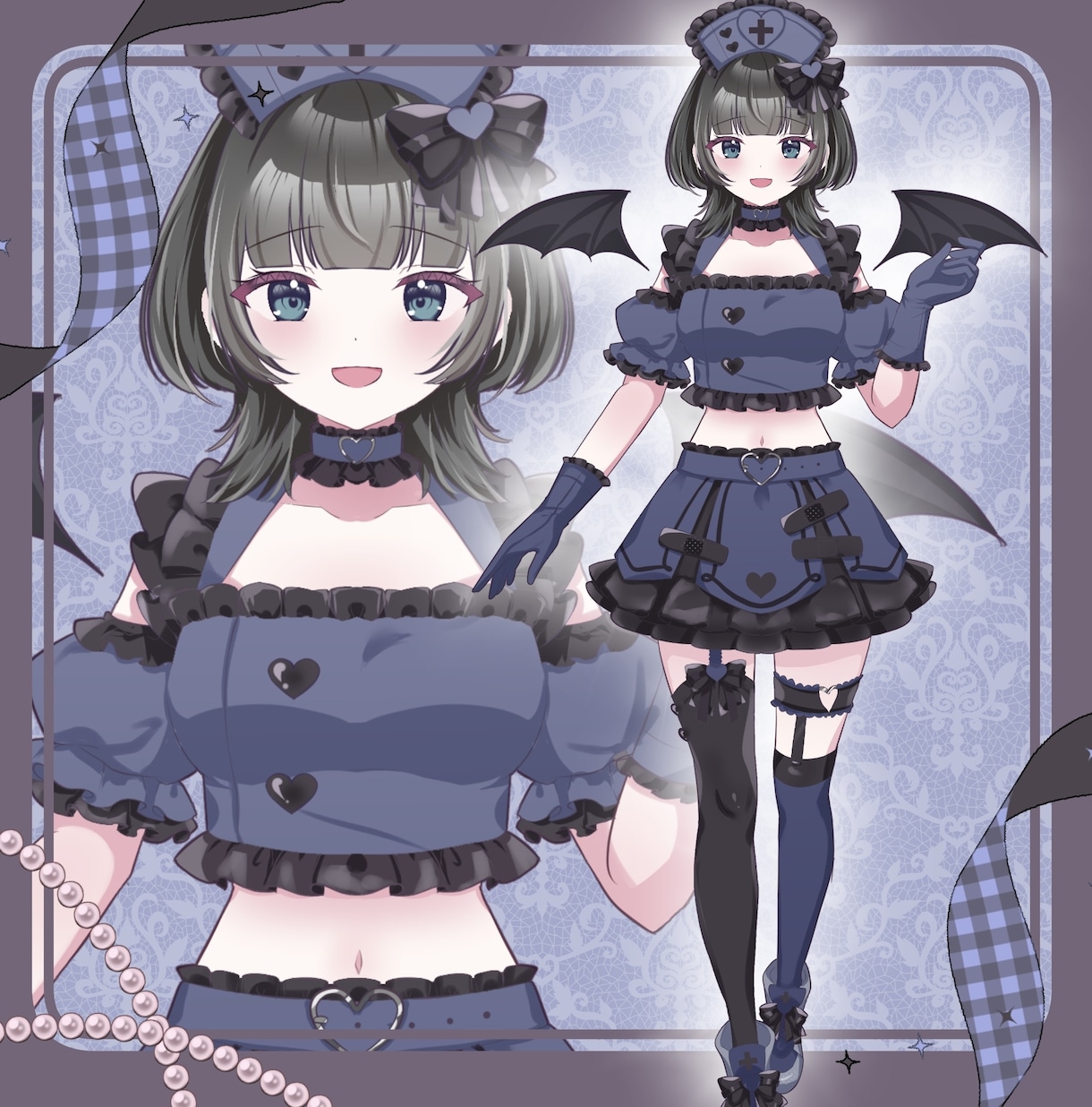 最短翌日！IRIAM◎きゅるんナース立ち絵描きます 配信で使える全身立ち絵！新衣装やデビューイラストに♡ イメージ7
