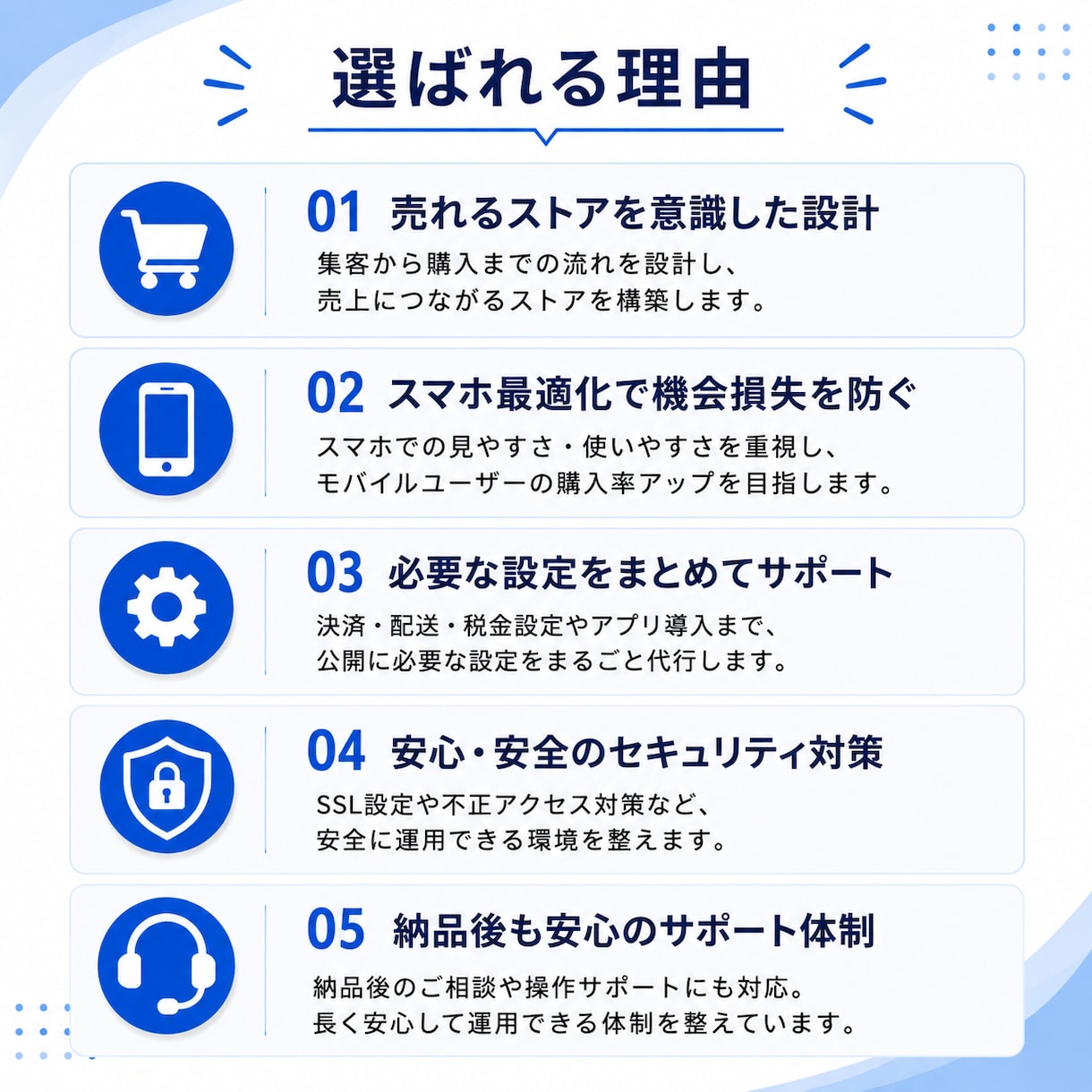 Shopifyで売れるECサイトを構築します Webマーケティング視点で運用しやすいECサイトを制作します イメージ3