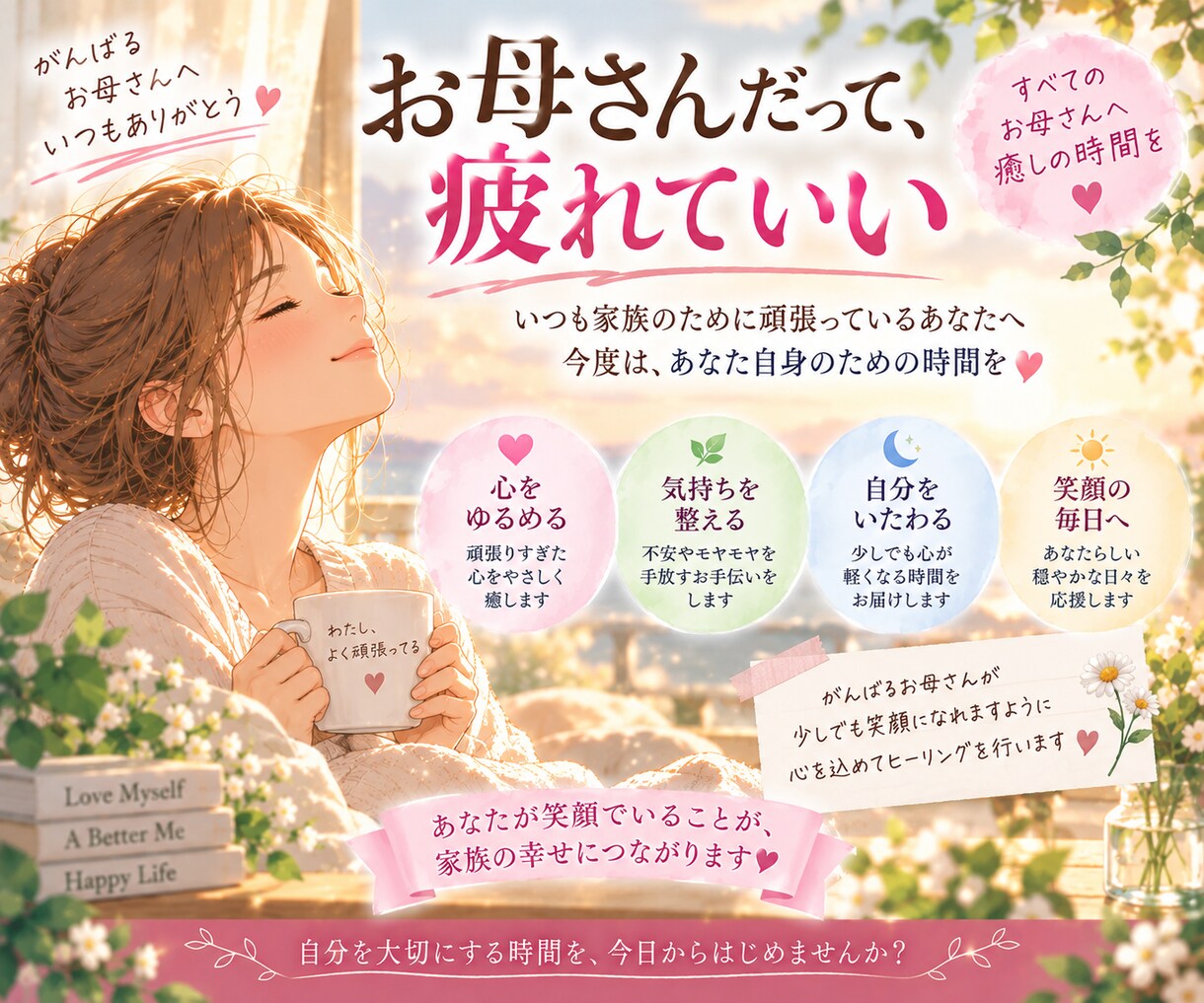 頑張るお母様へ心をゆるめる癒しのヒーリングをします 誰にも言えない子育ての疲れを、そっと抱えているお母様へ イメージ7