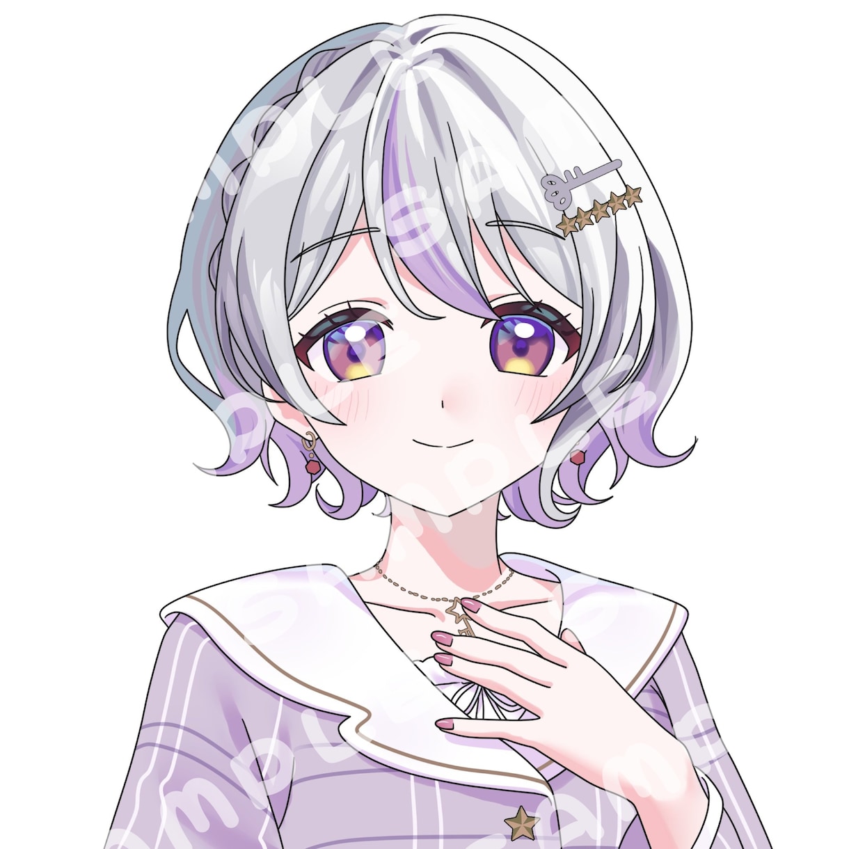 可愛いアニメ風アイコン  透明感たっぷり絵描きます ご希望の髪色・服装・表情・ポーズでお作りします イメージ3