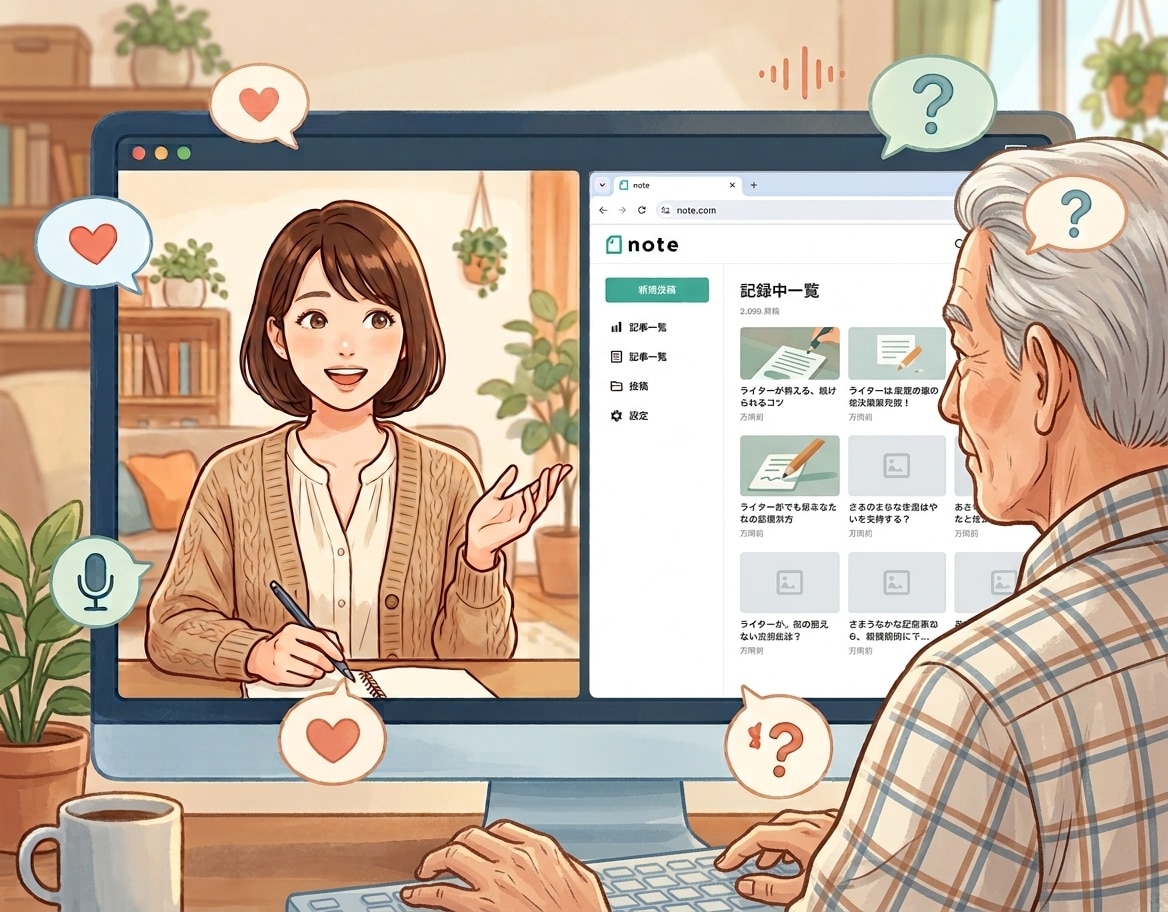 シニア向け：noteの使い方を教えます 無料ブログサービス「note」を始めたい方や初心者の方向け イメージ1