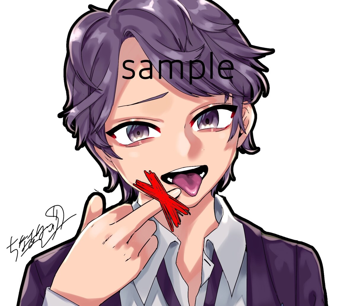 男性ver/snsのアイコンヘッダーお描きします 男性イラストの作成/カッコいい/中性的/ イメージ2
