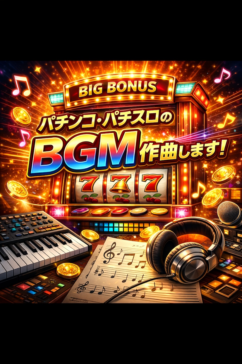 業界経験プロがパチンコ・パチスロのBGM制作します パチスロ演出やパチンコ演出のBGMを制作いたします！ イメージ1