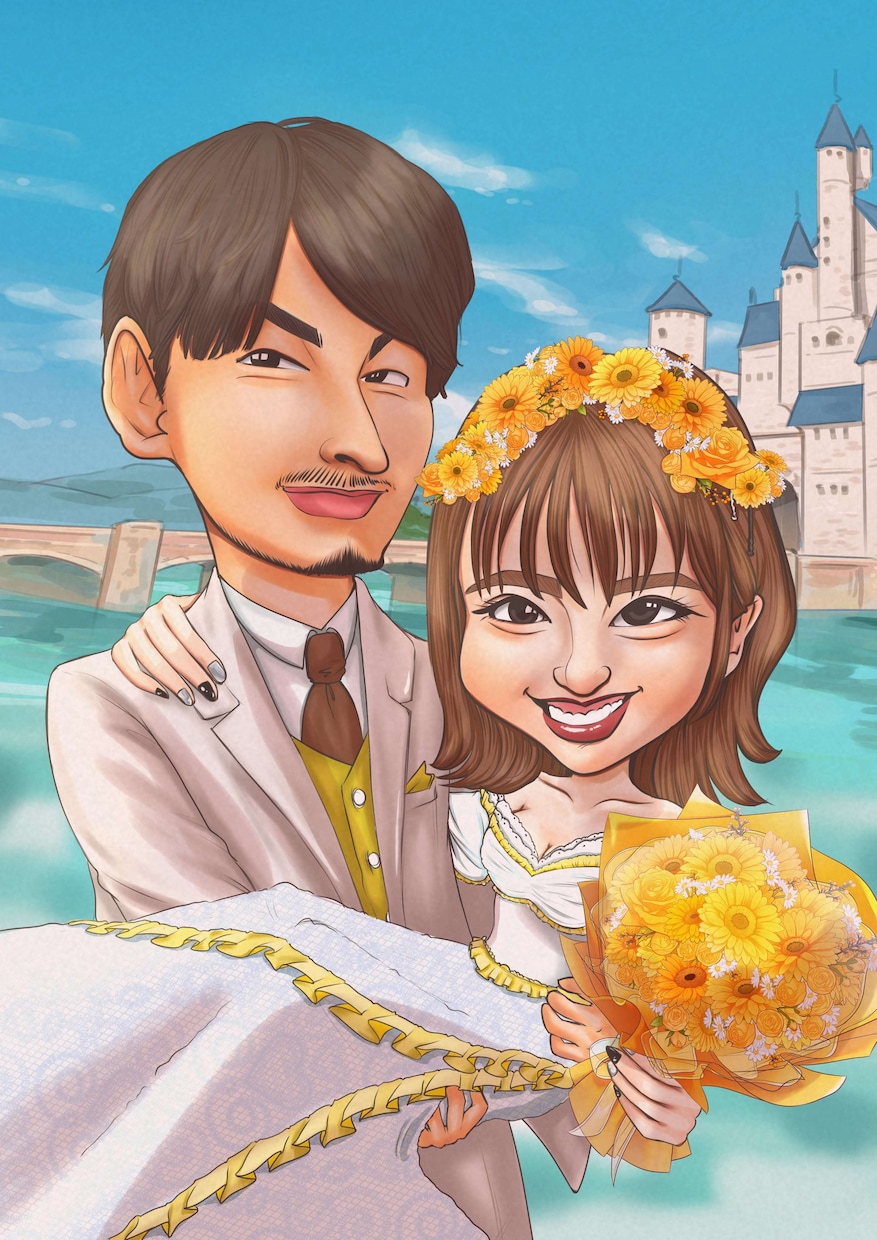 高級感のあるハイクオリティで特別な似顔絵描きます 特別なプレゼントや人生で1度きりの記念日におすすめです イメージ1