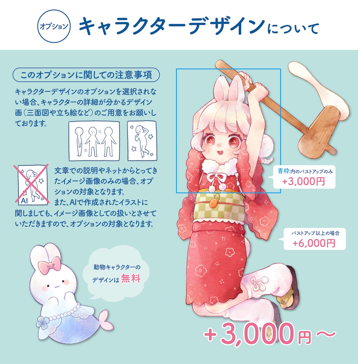 商用利用OK!かわいいイラストお描きします アイコン・一枚絵などの4つのプランからお選びいただけます イメージ8