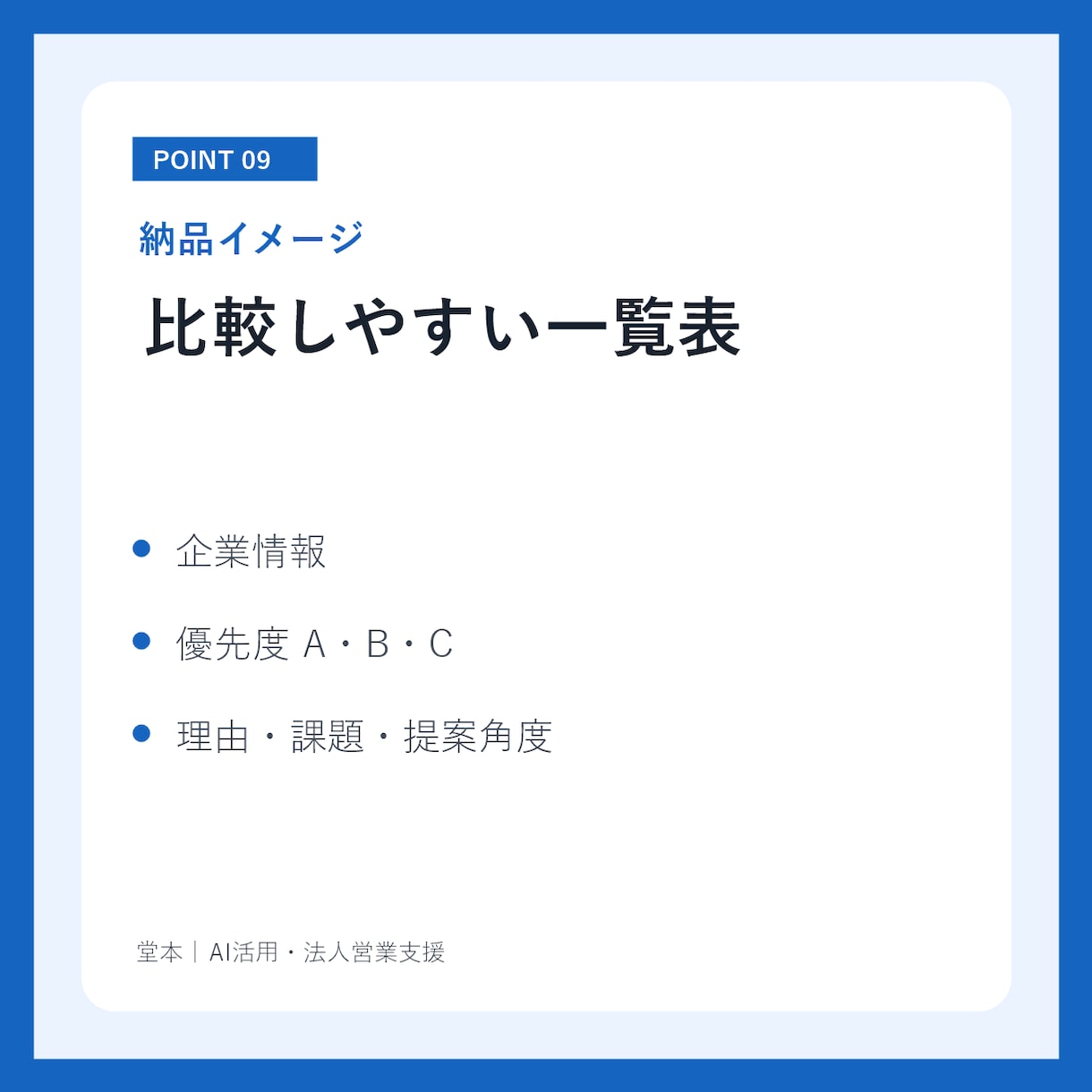 営業リスト作成｜商品に合う営業先30社を選定します 営業先選びに迷う方へ。優先順位・選定理由・提案角度まで整理 イメージ9