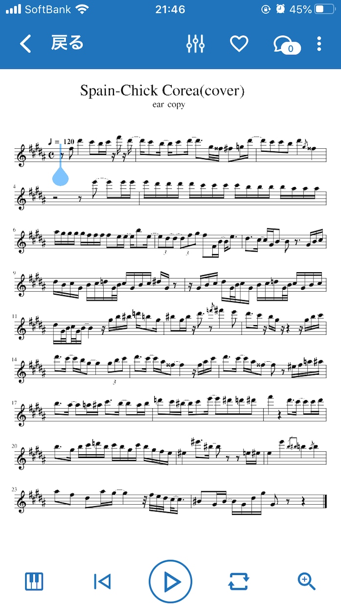 主旋律（メロディー）を、耳コピで楽譜作成します 欲しい楽譜が無い方、絶対音感持ちにお任せください！ イメージ1