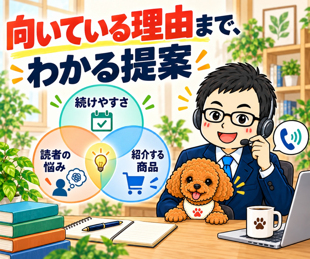 自分に合うアフィリエイトの選び方を電話で教えます ジャンル・得意なこと・作業時間から、無理のない始め方へ イメージ4